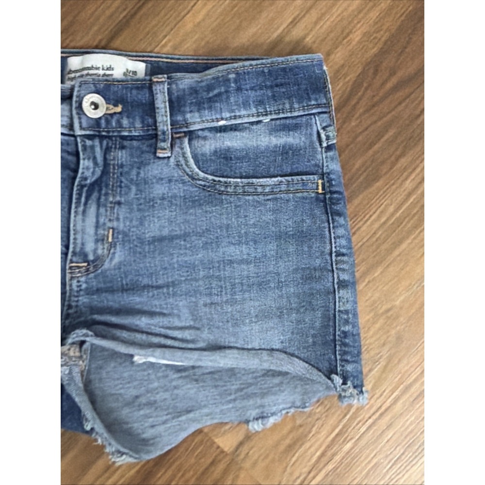 Abercrombie Kids Girls 9/10 Reg High Rise Shortie Jeans Denim Shorts EUC - Picture 4 of 5
